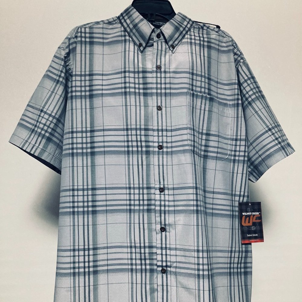 Walnut Creek Size: Large Cool Gray Plaid Dress Shirt